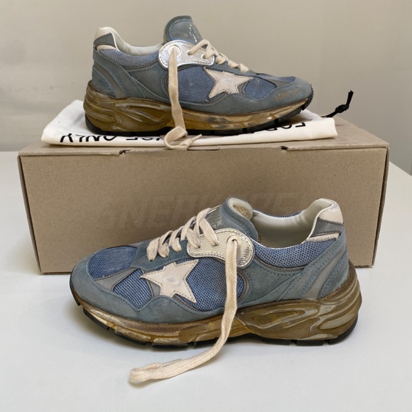 Golden Goose Dad Star Running Sneaker in Blue/Gray/Silver sz 35 New in Box - Picture 3 of 10